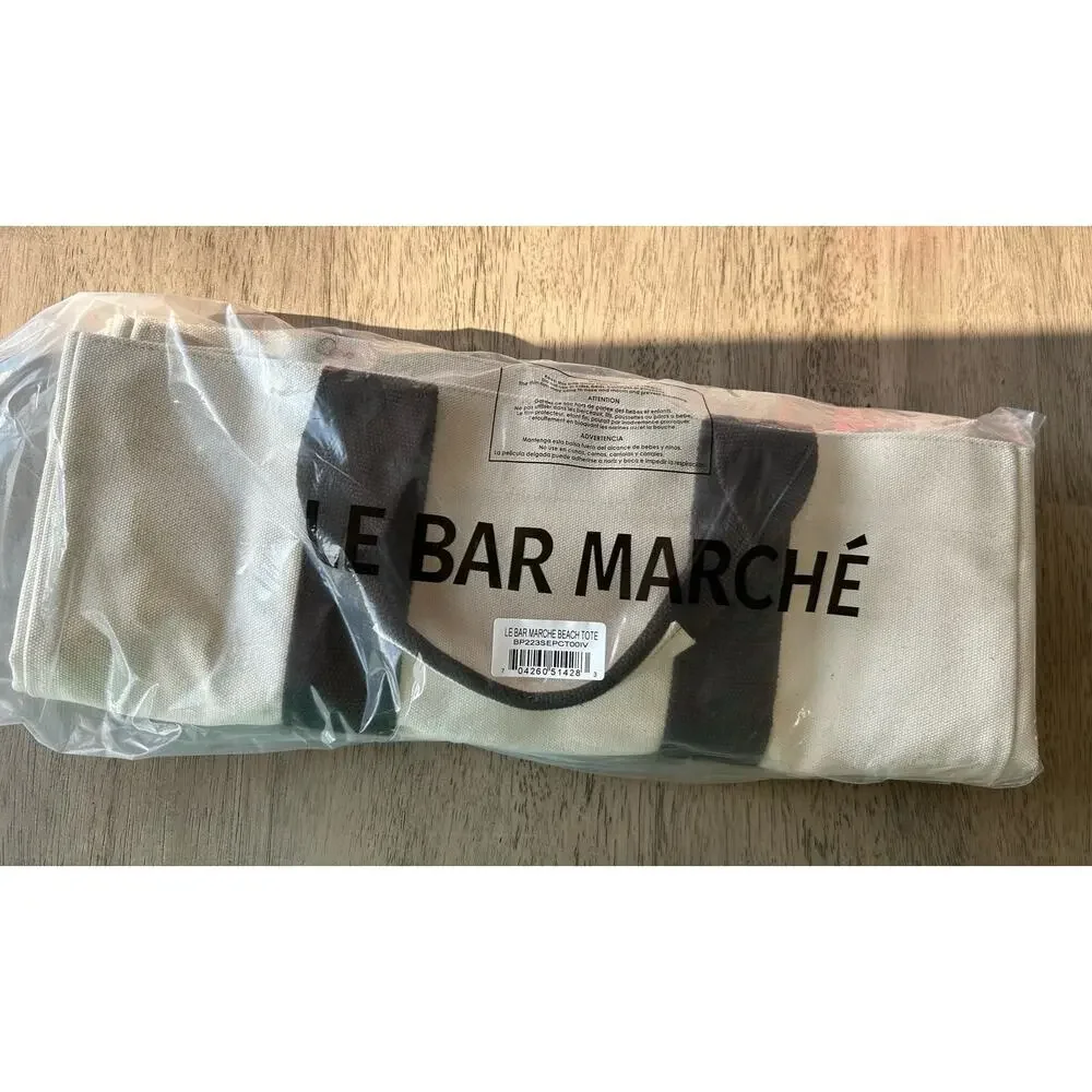 Le Bar Marche La Plage x Curateur Beach Tote in Beige - OS